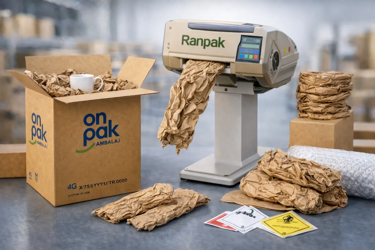 Ranpak kağıt paketleme sistemleri